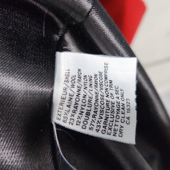 Collection elegante 3/4 red wool long coat - Picture 12 of 16